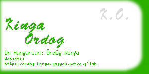 kinga ordog business card